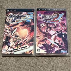 Lot Of 2 Phantasy Star Portable 1 2 PSP Japan JPN Import US Seller Complete CIB