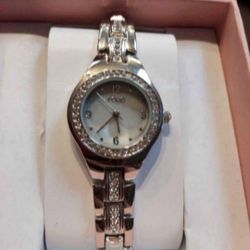 Folio's Women's Crystal Stainless Steel Watch
