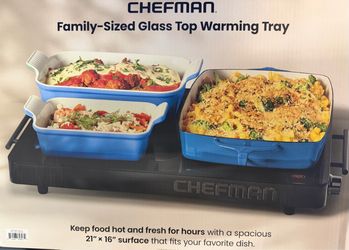 Chefman Family-Sized Glass Top Warming Tray