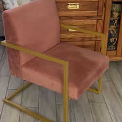 Pink And Gold Chair, Good Condition