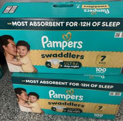 Pampers Swaddlers Ultra Day+Night Size 7 Diapers – 2 Boxes available 1 for $25, 2 for $45