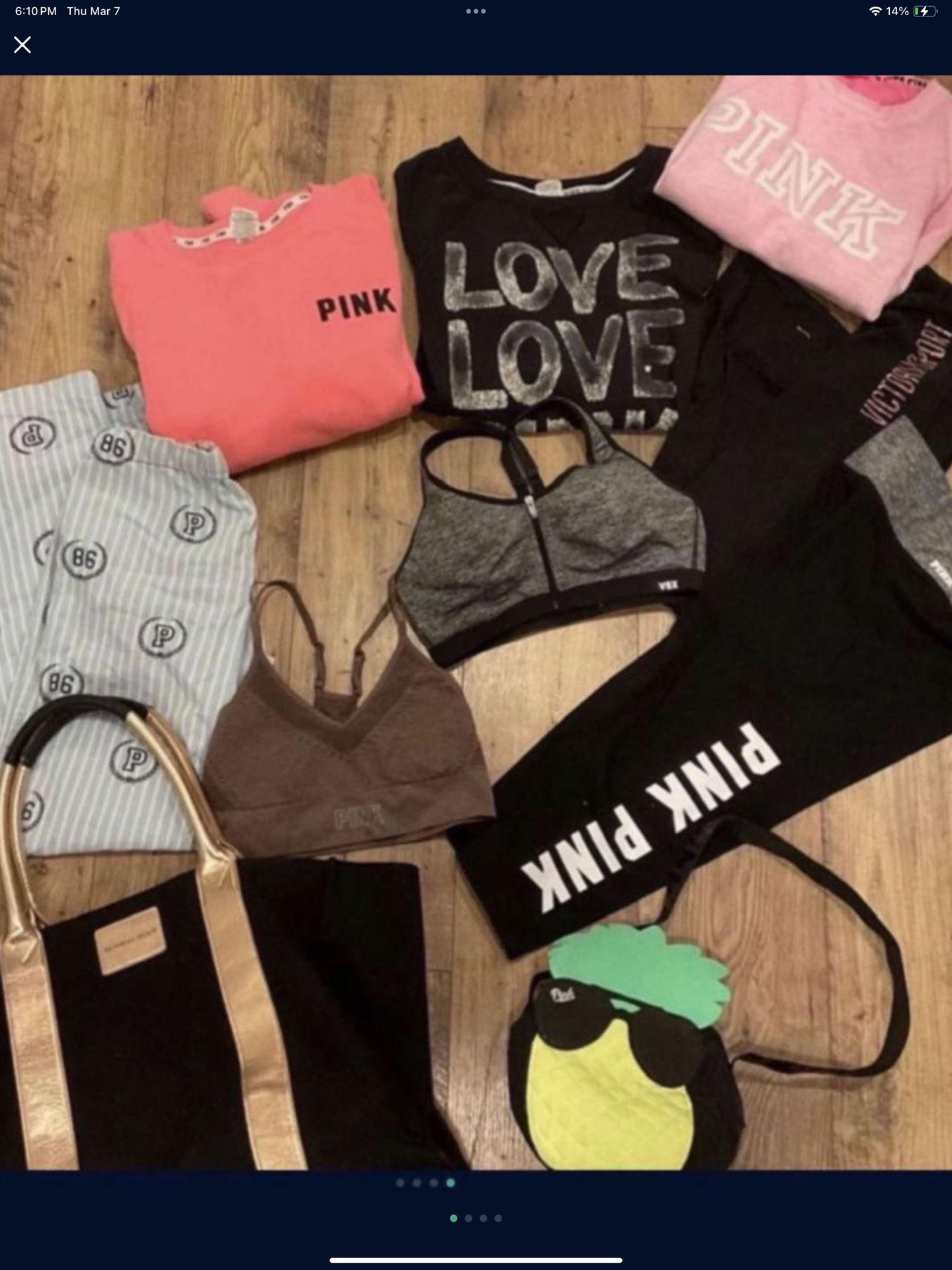 Women’s Victoria’s Secret Lot Bundle Of 10 Sports Bras, Sweatshirts, Pajamas, Bags bundle S/M