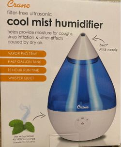 Crane Filter-Free Cool Mist Humidifier (Drop Shape)