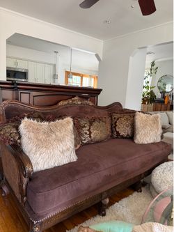 Classic Couch w/ Real Wood