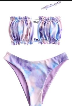 Women's Padded Bikini High Cut Leopard Bottoms Two Piece Bikini Set Swimsuit