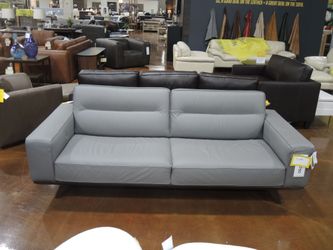 Natuzzi Editions Adrenalina Leather Sofa - Steel Grey | Couch | Living Room Couch
