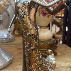 Metallic Dancing Couple Figurine Statue Decor