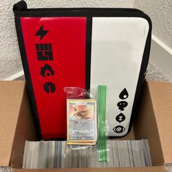 Pokemon Collection - Binder, Ziploc Bag & Box of Cards