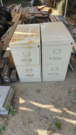 Metal filing cabinets