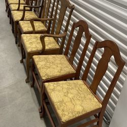 LOT of 8 CHAIRS 🪑- 2 With Armrests - Walnut, Mahogany 