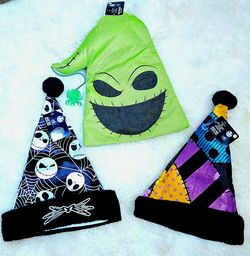 Ruz The Nightmare Before Christmas Jack Skellington, Sally & Oogie Boogie 16 inch Santa Hat- $15 EACH