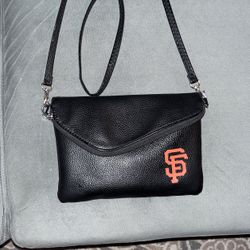 Giants Leather Purse, Shoulder Strap Or Clutch