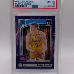 Dalton Knecht Optic Purple Shock PSA 10 - $60