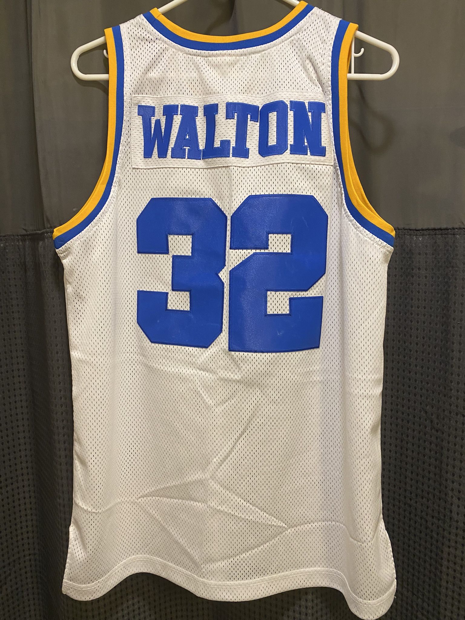 Adidas UCLA away Jersey, White/blue Bill Walton. #32 Size Medium