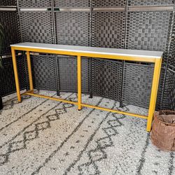 71in White and Gold Entry / Sofa Table