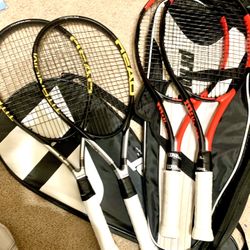 4pcs HEAD & WILSON PRO-TENNIS 🎾 RACKETS (👍🏼titanium Components)(great SHAPE & CONDITION:10/10)