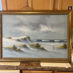 Oil Painting on canvas by R. Taylon, Signed by artist