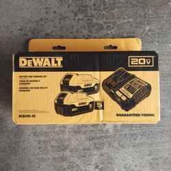 New Dewalt Starter Kit 5.0 - Batteries & Charger 20v. 