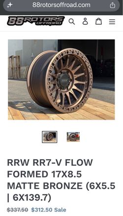 RRW RR7-V FLOW FORMED 17X8.5 MATTE BRONZE (6X5.5 |  great for Toyota for Runner Tacoma, GX 470