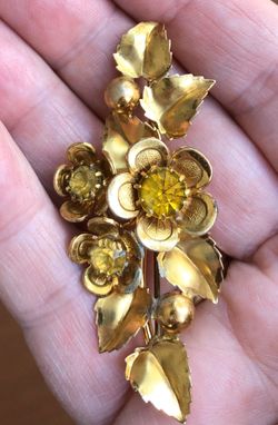 Old brooch with crystals