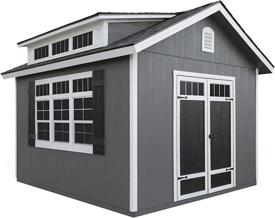Brand New Handy Home Products Windemere 10x12 DoitYourself Wooden Storage Shed with Floor for