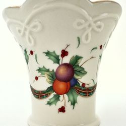 Lenox Holiday Tartan Embossed Votive Candle Holder, Dimension Collection, Excellent Condition, *Price Reduced