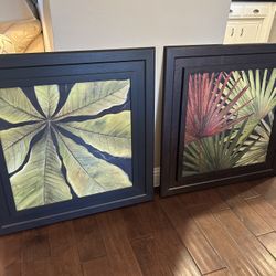 Wooden Tropical Picture Framed