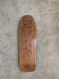 Santa Cruz 30th Anniversary x Marvel Wood Engraved Skateboard Deck