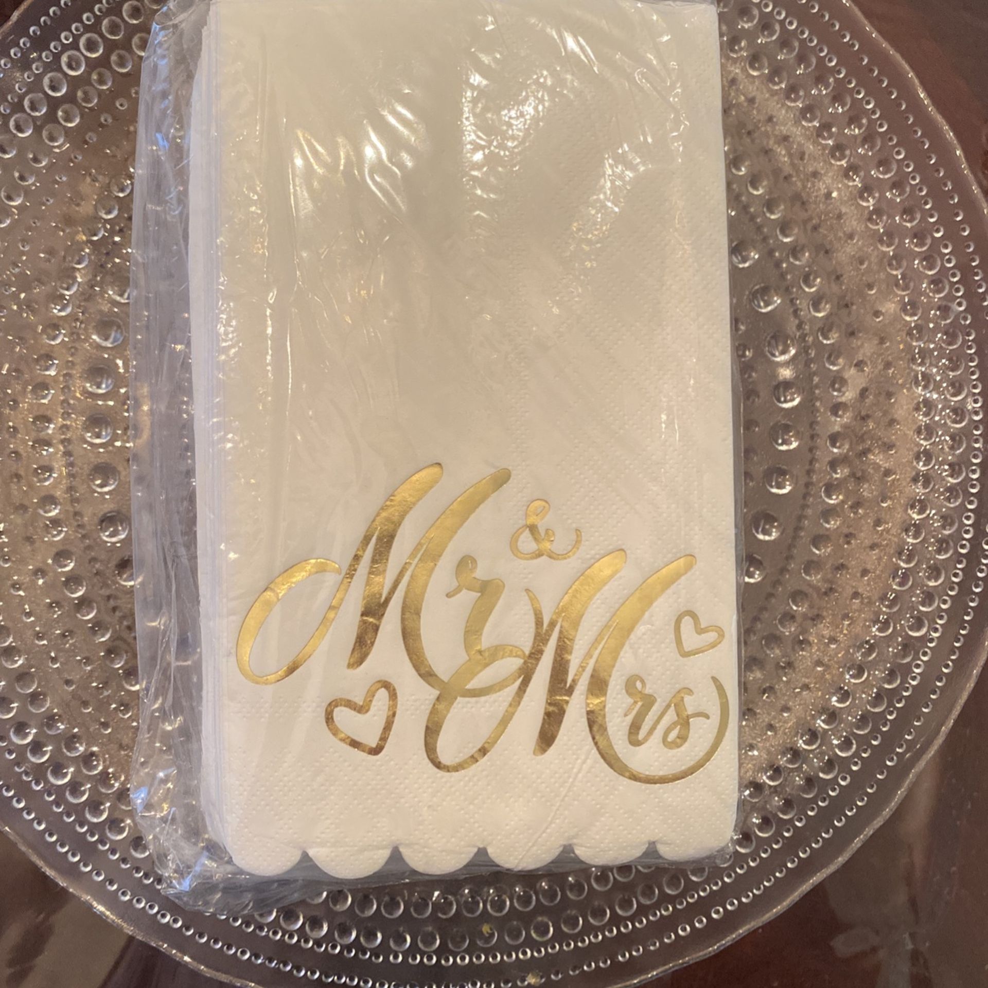 Gold Foil Mr & Mrs Napkins