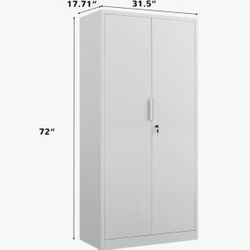 Metal Garage Storage Cabinet, 72" H