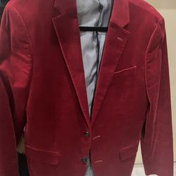 Mens Red Velvet Blazer