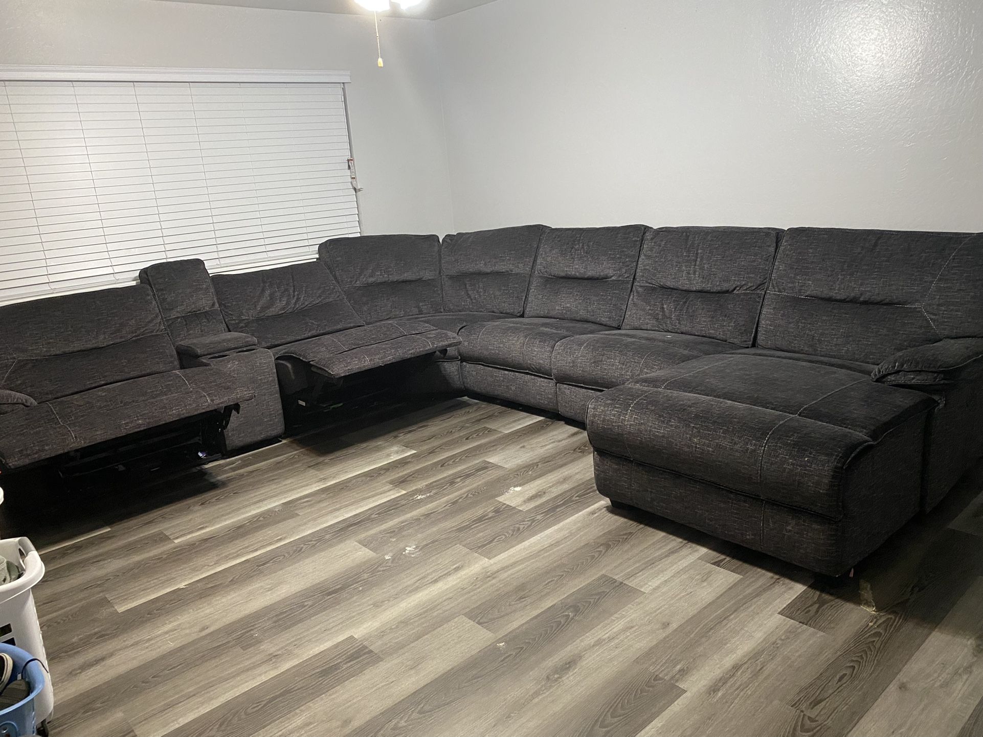 Pacifica Grey Power Sectional Recliners