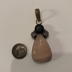 Rose Quartz And Black Onyx Pendant