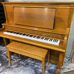 *Free* Wellington 55" Tiger Oak Upright Piano (Delivery Available)