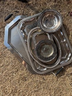 Antique Silver platters and dishes