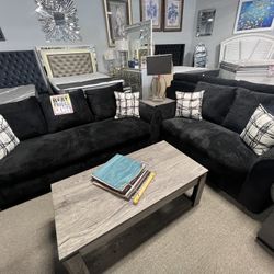 2pc Black Couch Set $1299🖤