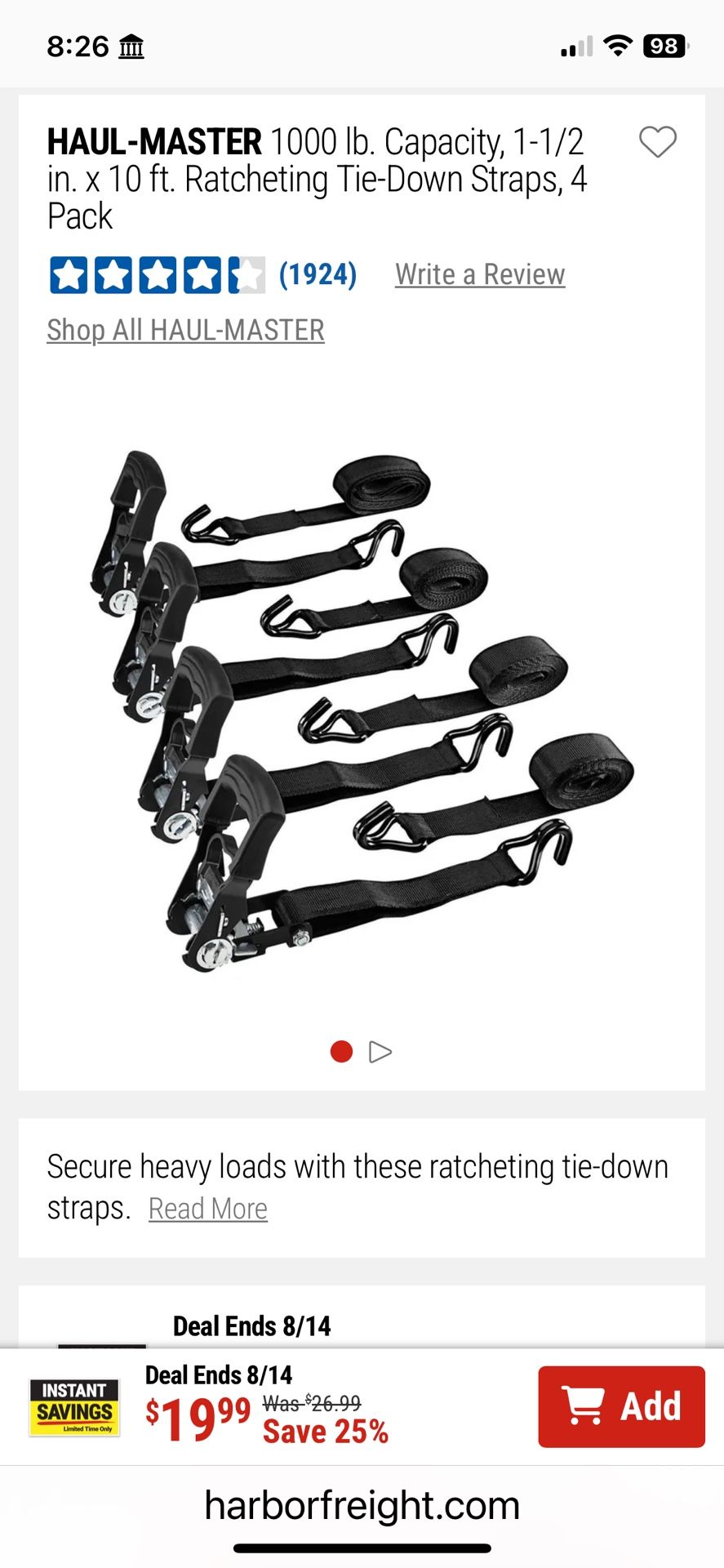 Ratchet Tie Downs/Haul Master