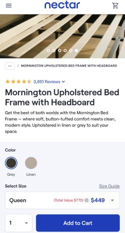 Queen bed frame By nectar BRAND NEW $300 OBO