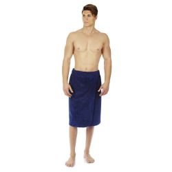 Men's Turkish Velour Cotton Soft Touch Striped fleece spa bath towel wrap