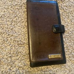 HCL Wallet Dark Brown With Black Trim And Snap Closure 