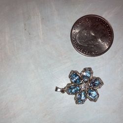 December Birthstone Blue Topaz Pendant