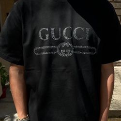 Black Gucci Rhinestone Shirt 