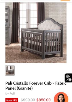 Pali Cristallo Crib and Dresser