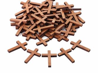 cruces de madera pequeñas, cruces de madera para manualidades, colgante de cruz pequeña, mini cruz, cruces pequeñas, cruces de madera a