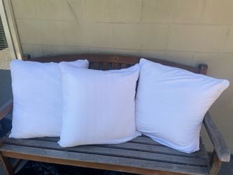 Like New 22" x 22" XL Plush Throw Pillows with “Wavy White Covers”
