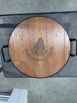 Wine barrel wooden tray