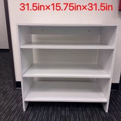 White 3-Tier Storage Shelf – 31.5” x 15.75” x 31.5” – Durable & Versatile Organizer