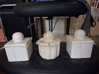 Set of 3 Ceramic Lidded Trinket Boxes