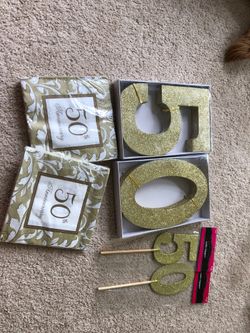 Gold glitter 50 decorations
