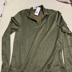 New Men’s Size Small Reebok Green Double Knit 1/4 Zip 